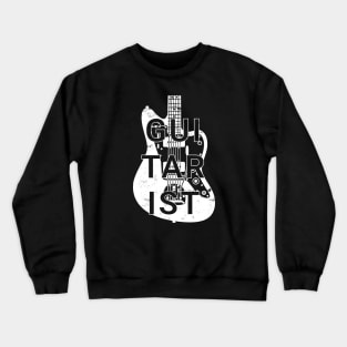 Guitarist Electric Guitar Body Dark Theme Crewneck Sweatshirt